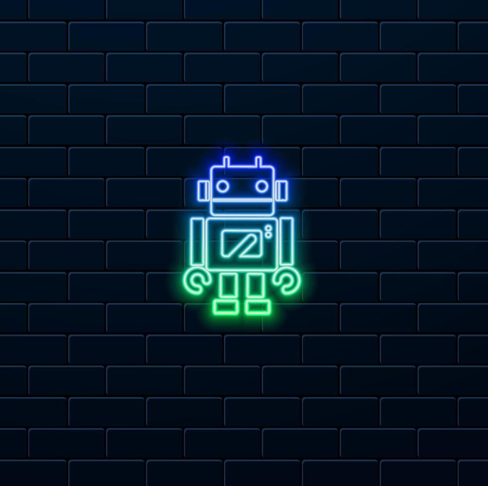 robot icon. suitable for toy symbol. neon style. robot home assistant icon vector