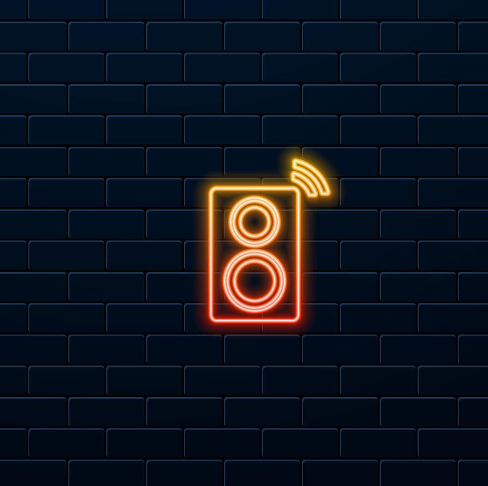 A speaker sound in isolated icon. neon style.UI colorful outline icon.Smart speaker icon. vector