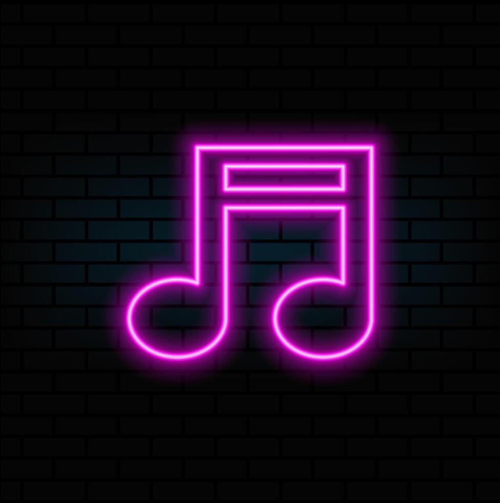 music notes symbol icon.neon style. Tone music icon design. Notice the music icon in the design vector