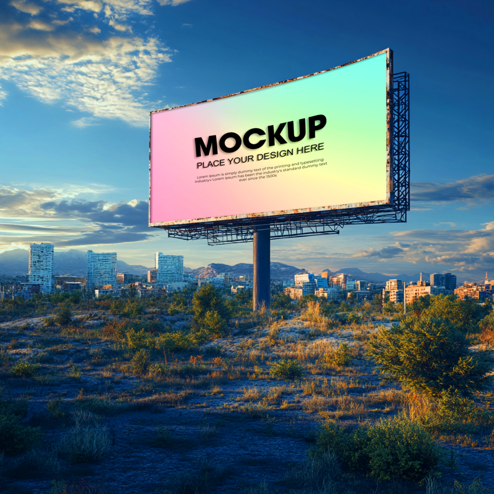 Billboard Mockup Outdoor Advertising Design Template psd