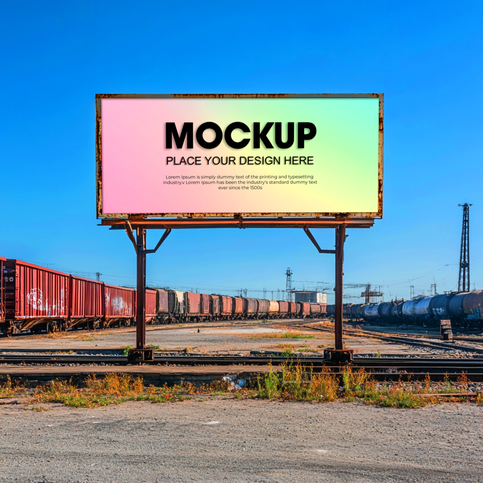 Realistic Outdoor Billboard Advertising Mockup Template psd