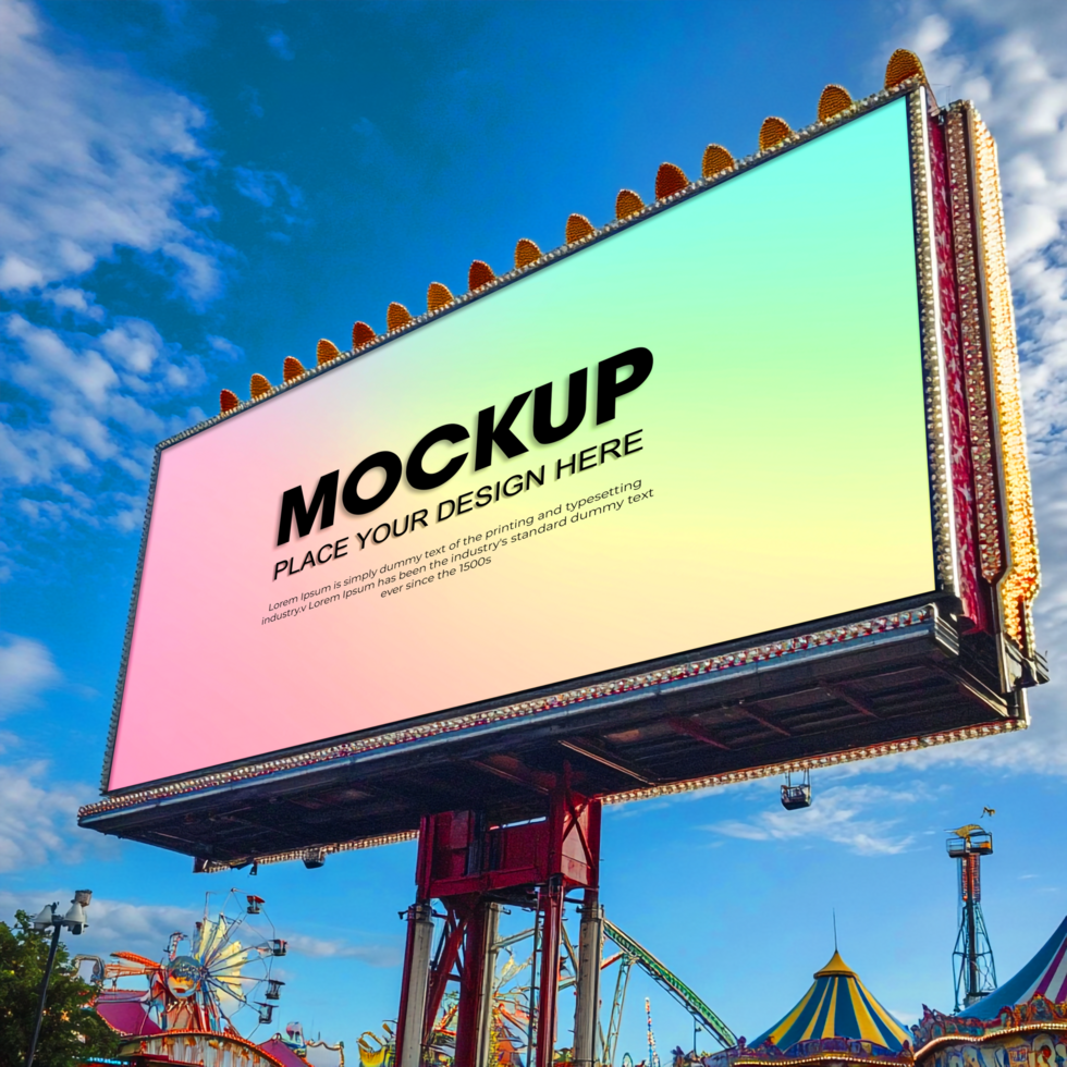 Tilt Billboard Mockup Outdoor Advertising Design psd