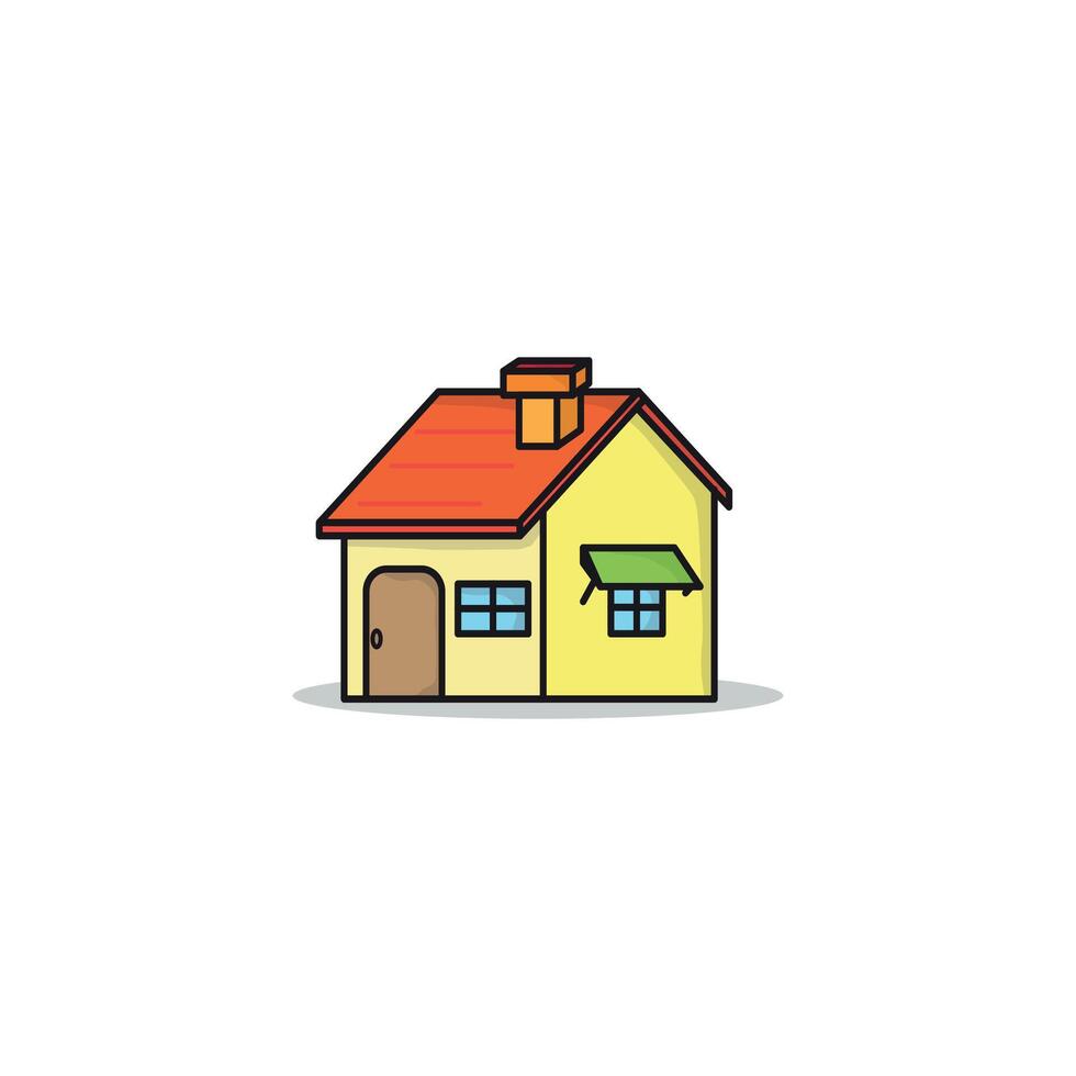 House Cartoon Isolated Background. vector