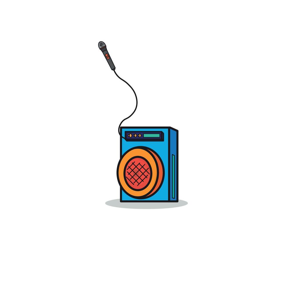 Karaoke sound system isolated background. vector