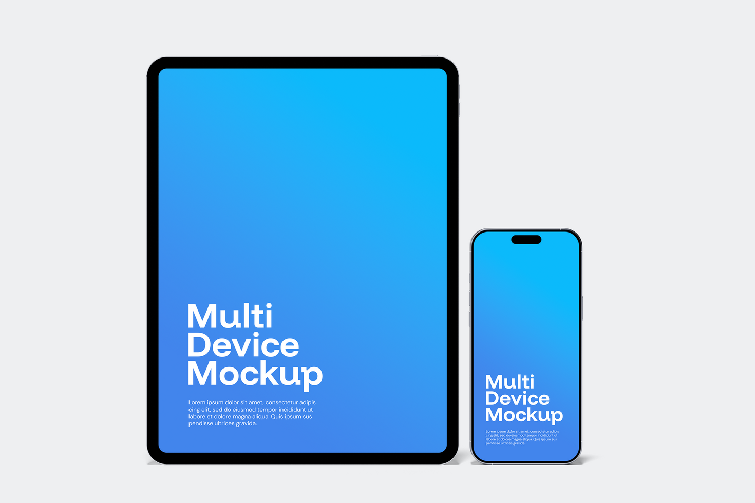 Tablet and Phone Screen Mockup Front View psd