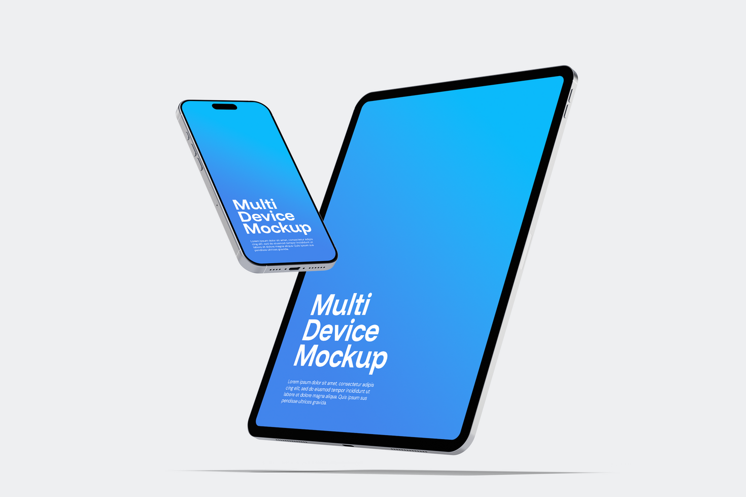 Floating Multi Device Screen Mockup psd
