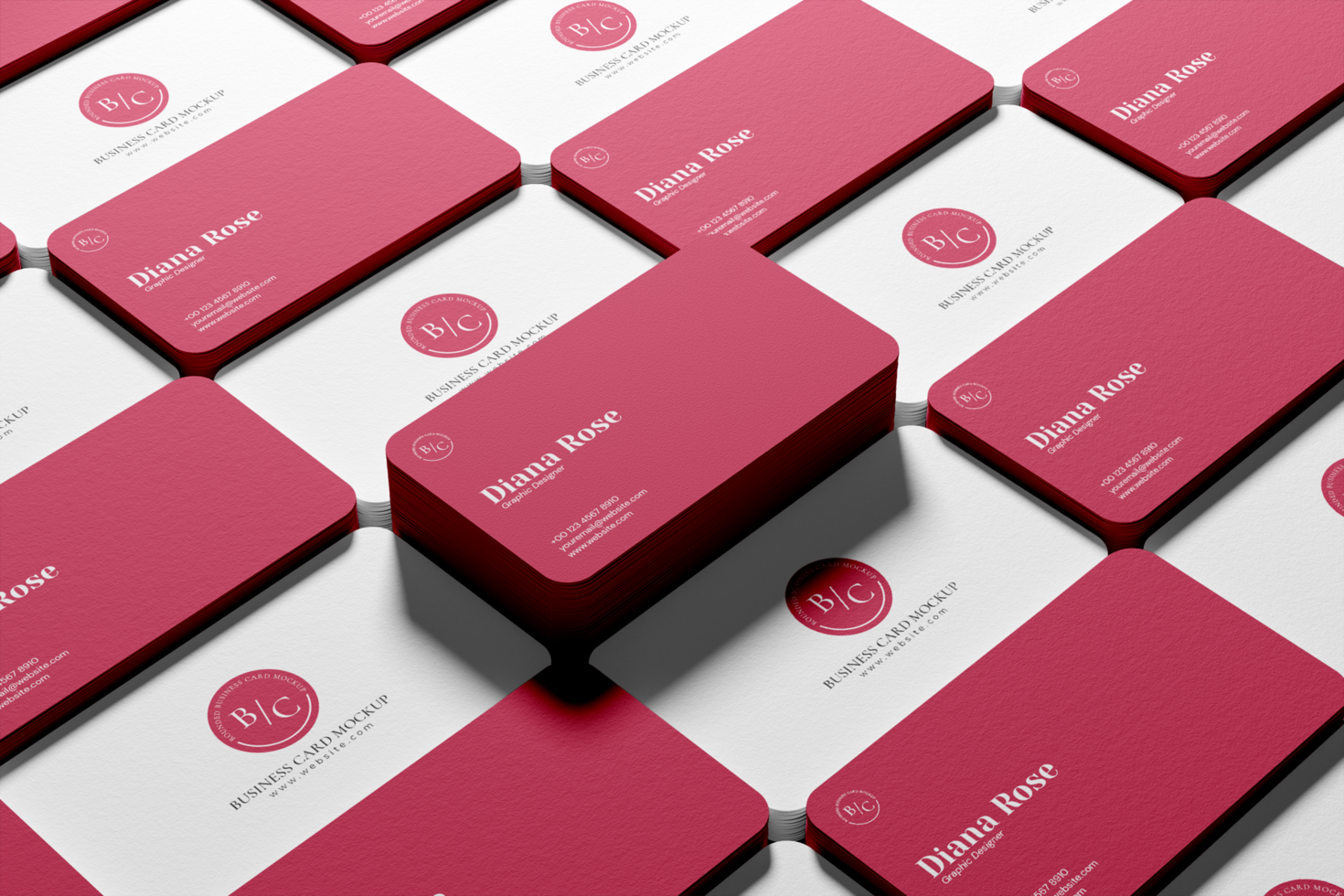 Business Card Mockup with Grid Layout psd