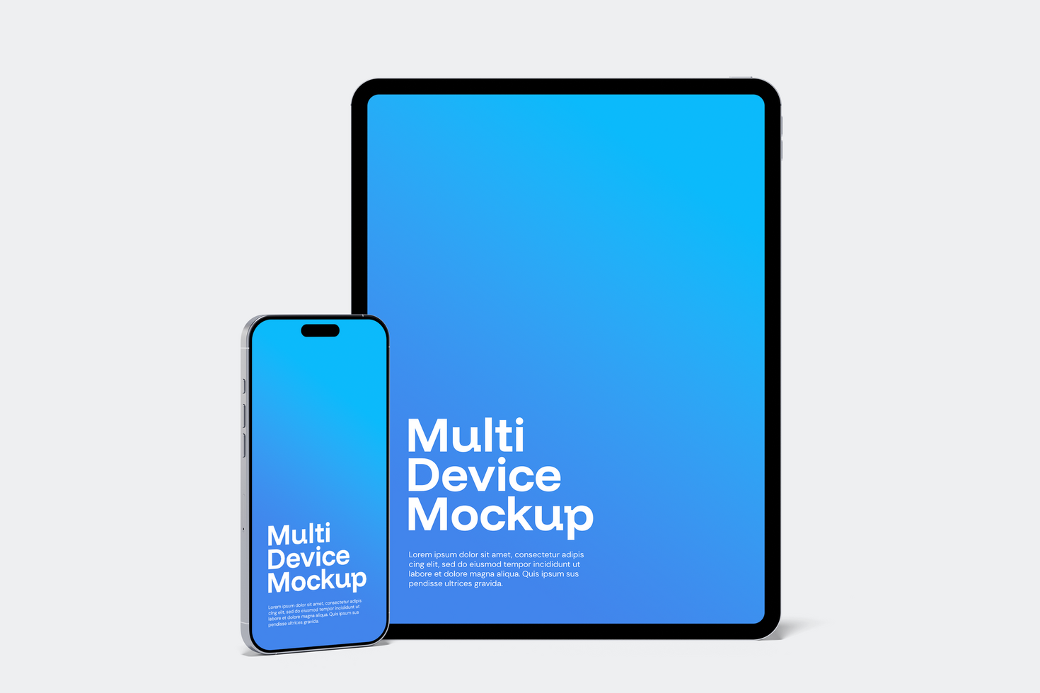 Minimalist Multi Device Screen Mockup Front View psd
