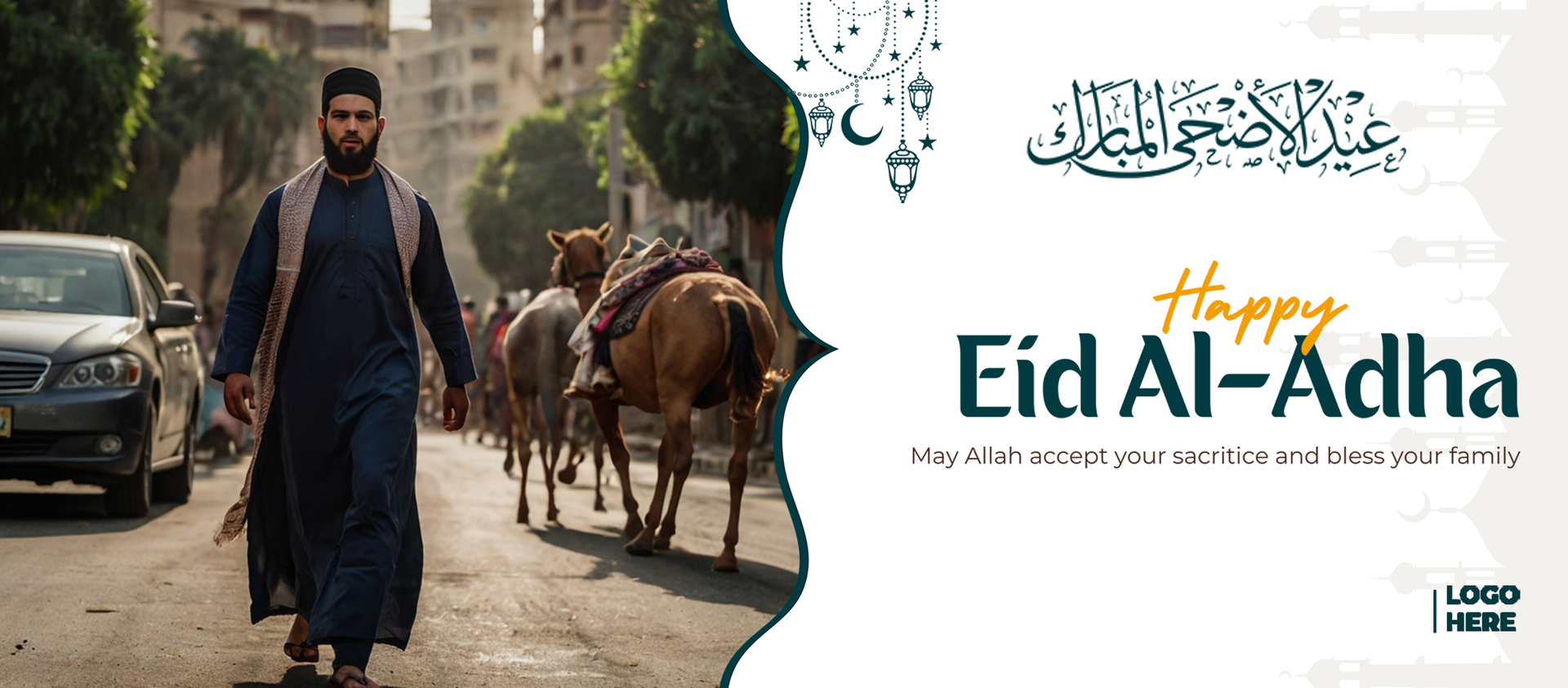 Eid Al Adha Mubarak social media Banner Template Design for Festive Celebration psd