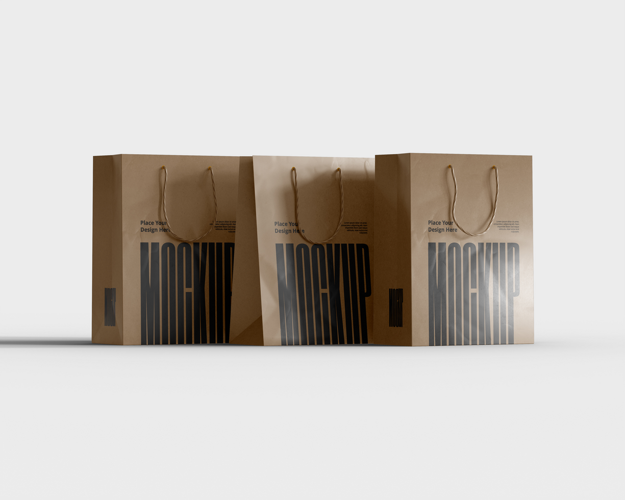 Realistic Kraft Paper Tote Bag Mockup for Branding Presentation psd