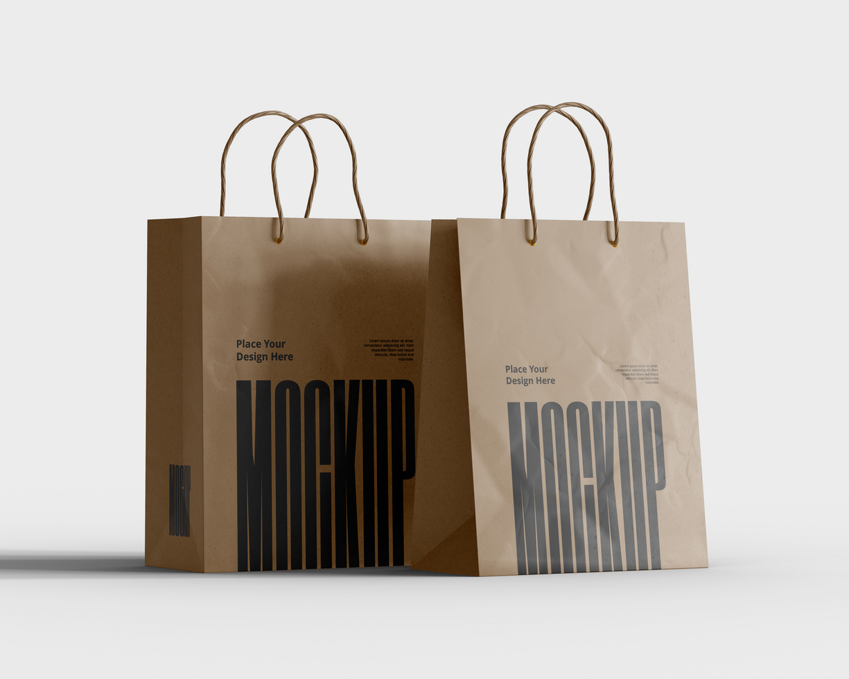 Eco Friendly Kraft Shopping Bag Mockup Template psd