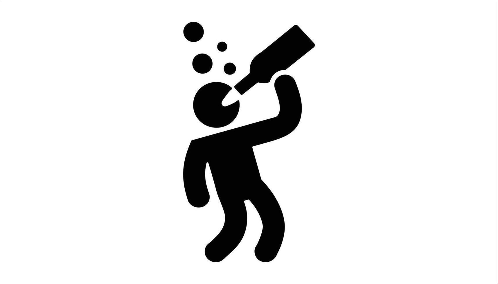 Drunk Person Drinking from Bottle Icon vector