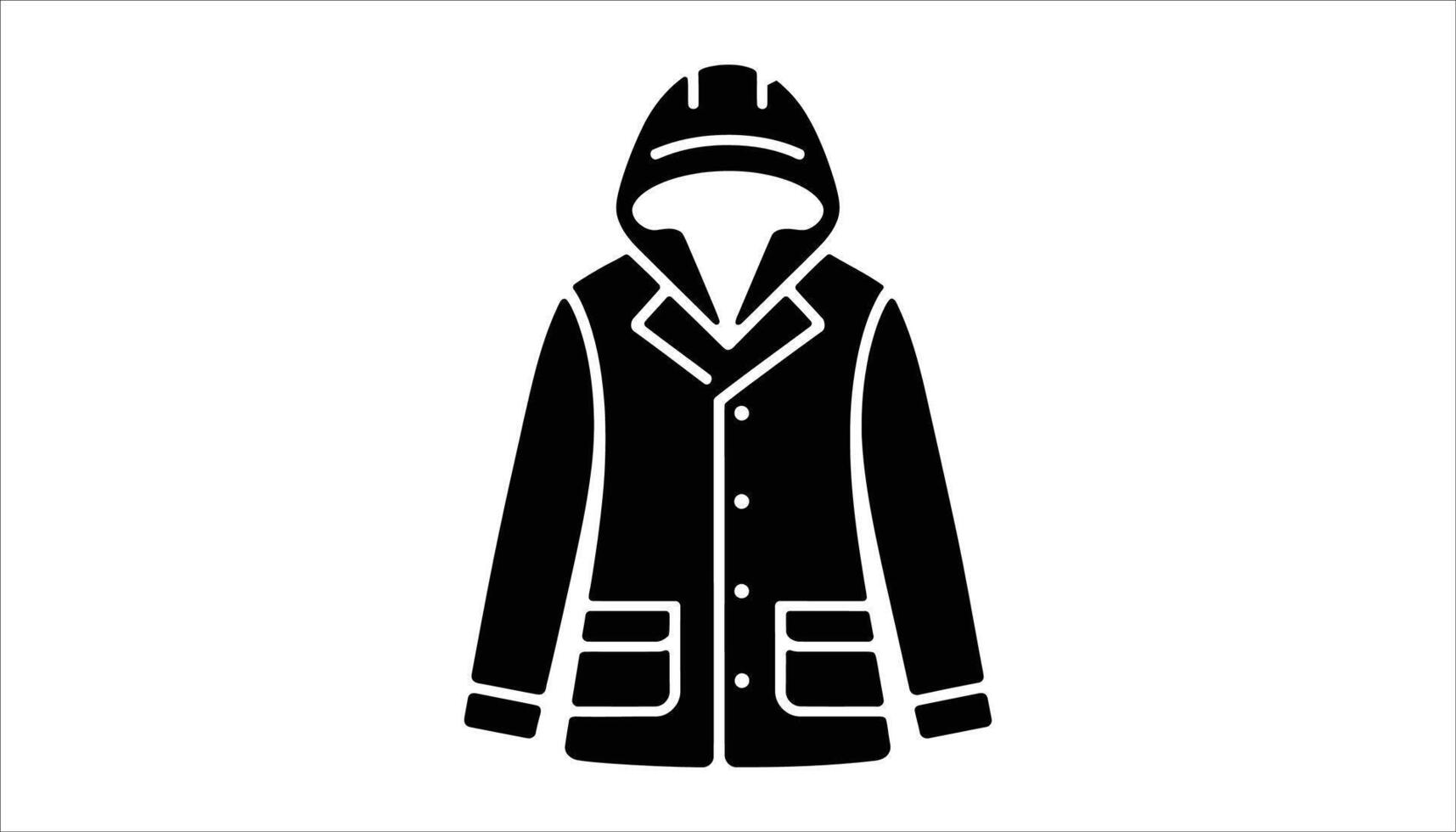 Winter Jacket Icon with Hood vector