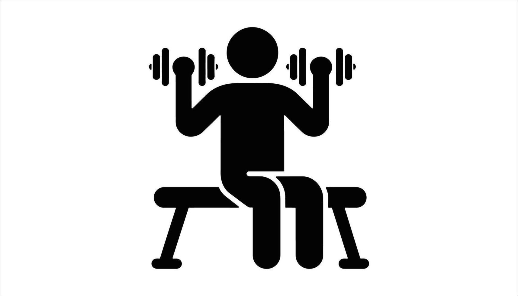 Fitness Icon Lifting Weights in Gym vector