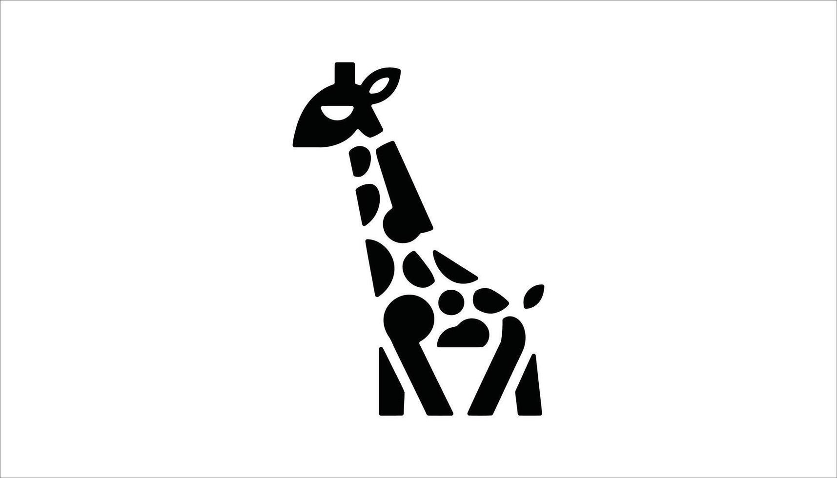 Minimalist Giraffe Silhouette Icon vector
