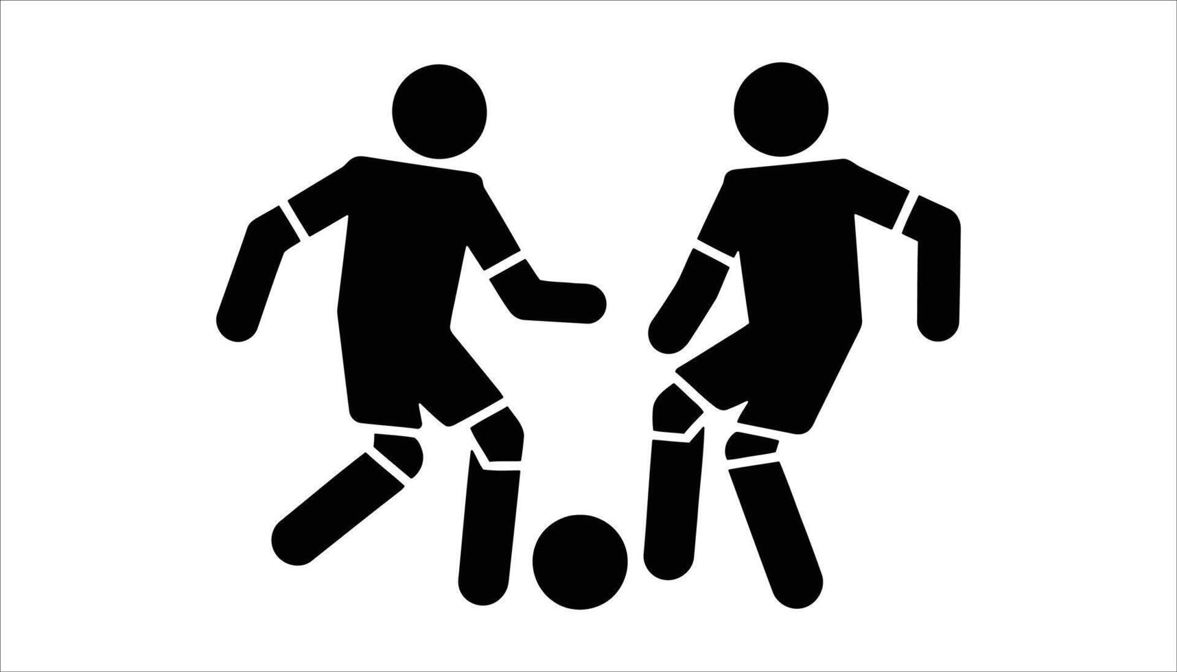 Soccer Players Icon, Two Figures Kicking a Football Illustration vector