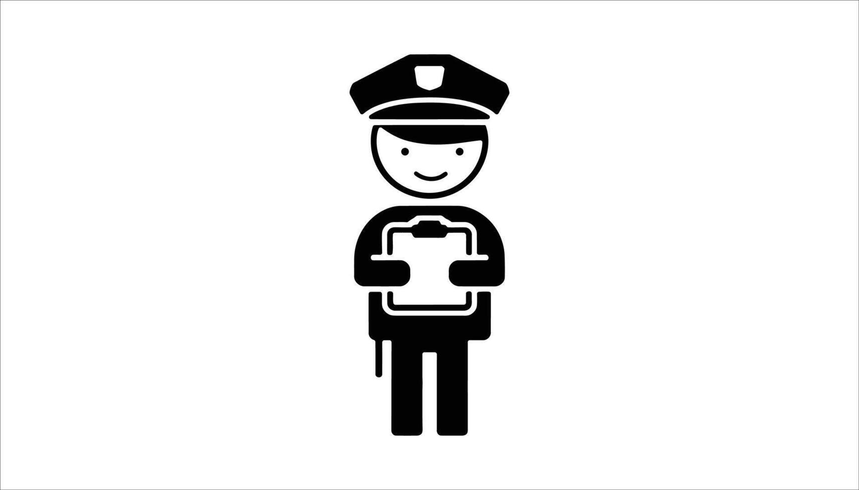 Police Officer Character with Clipboard vector