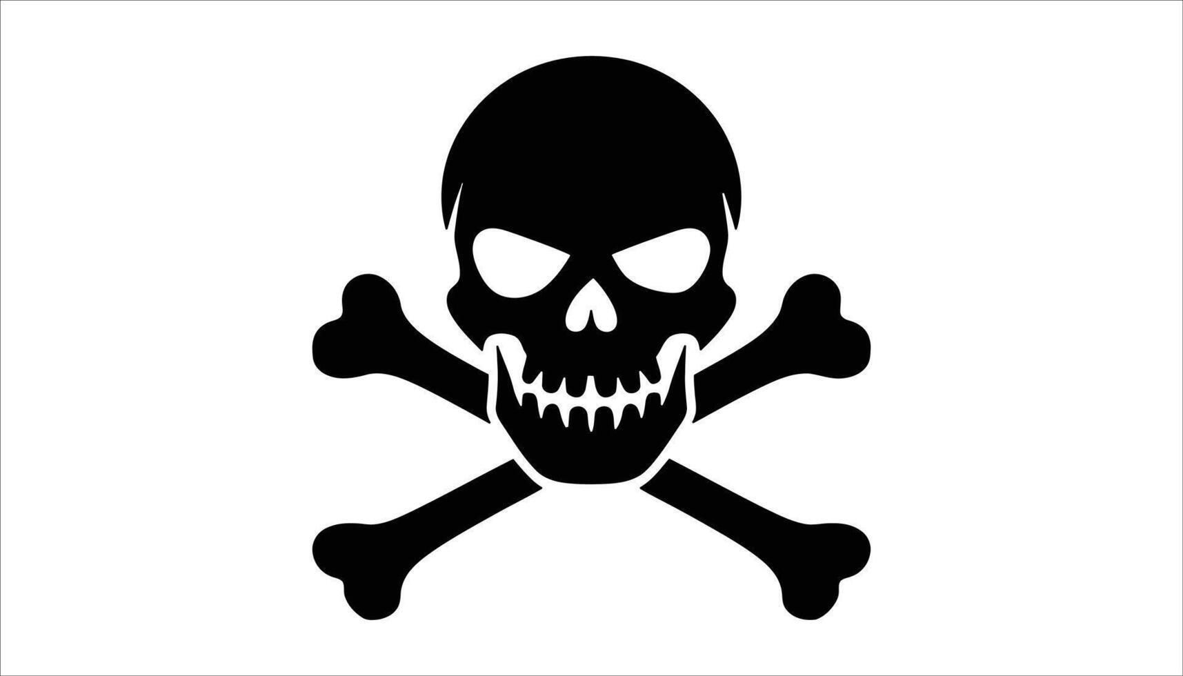 Danger Skull and Crossbones Icon. Isolated on White Background vector