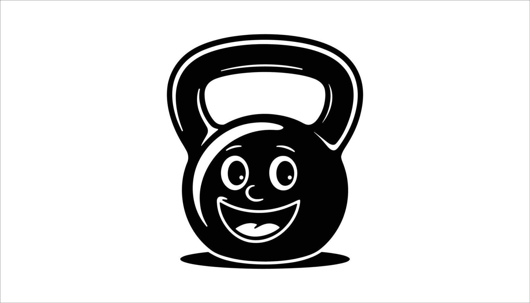 Cute Kettlebell Character with Smile for Fitness Illustration vector
