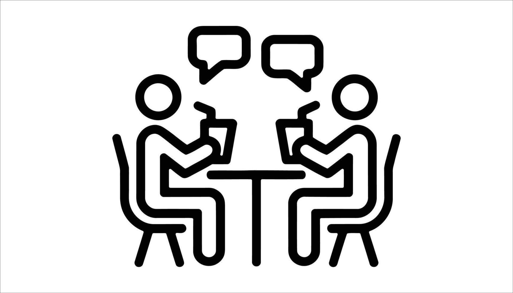 People Talking Over Drinks Illustration vector