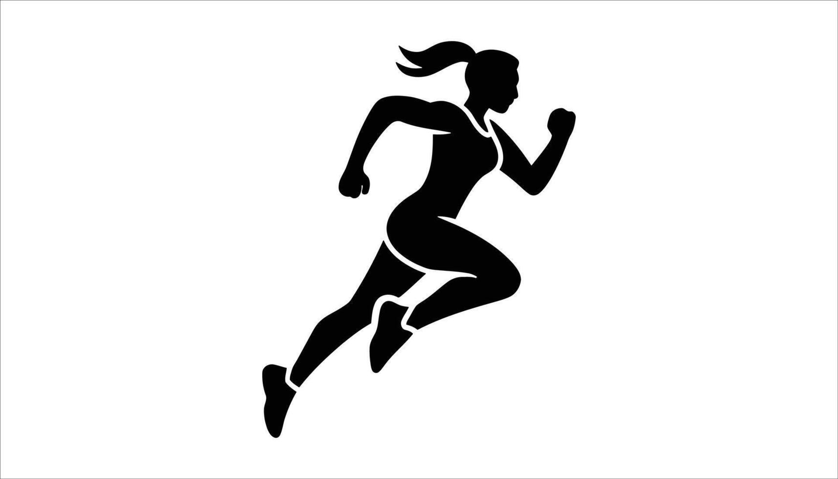 Active Woman Running Icon for Fitness and Sports vector