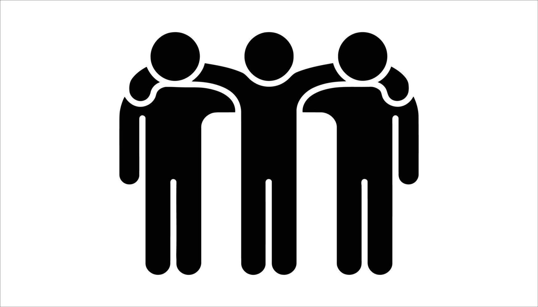 Friendship Silhouette Two Happy People with Arms Around Each Other Icon vector
