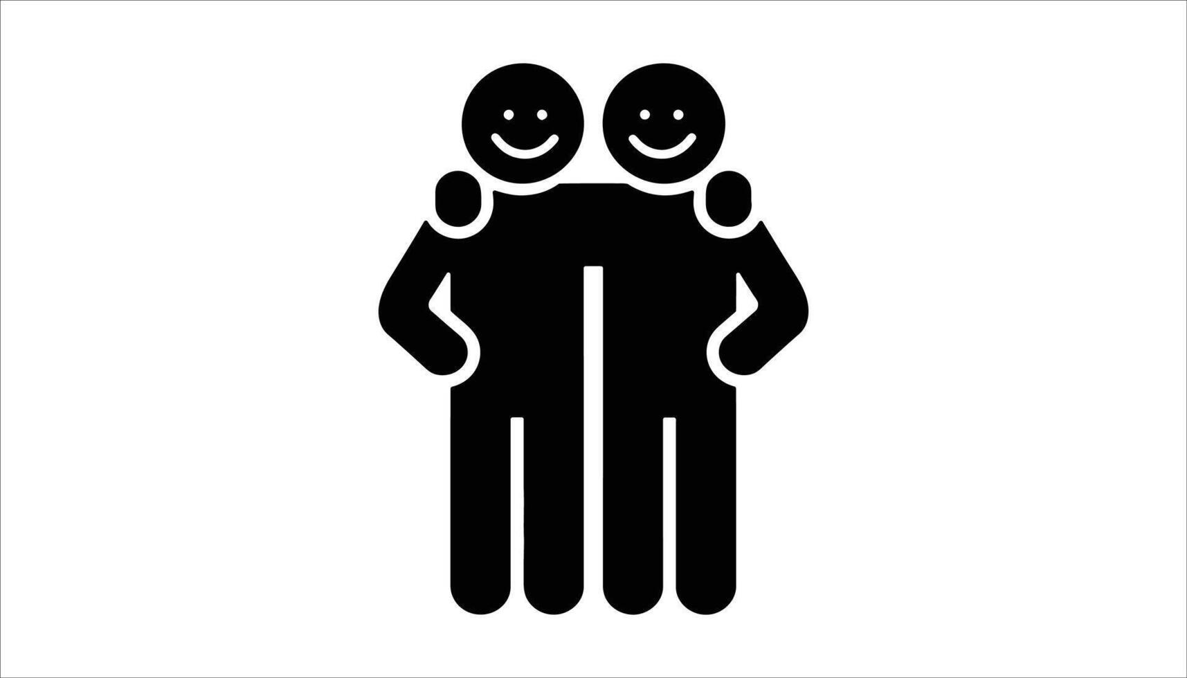 Best Friends Smiling Human Figures Hugging in Unity and Bonding Concept vector