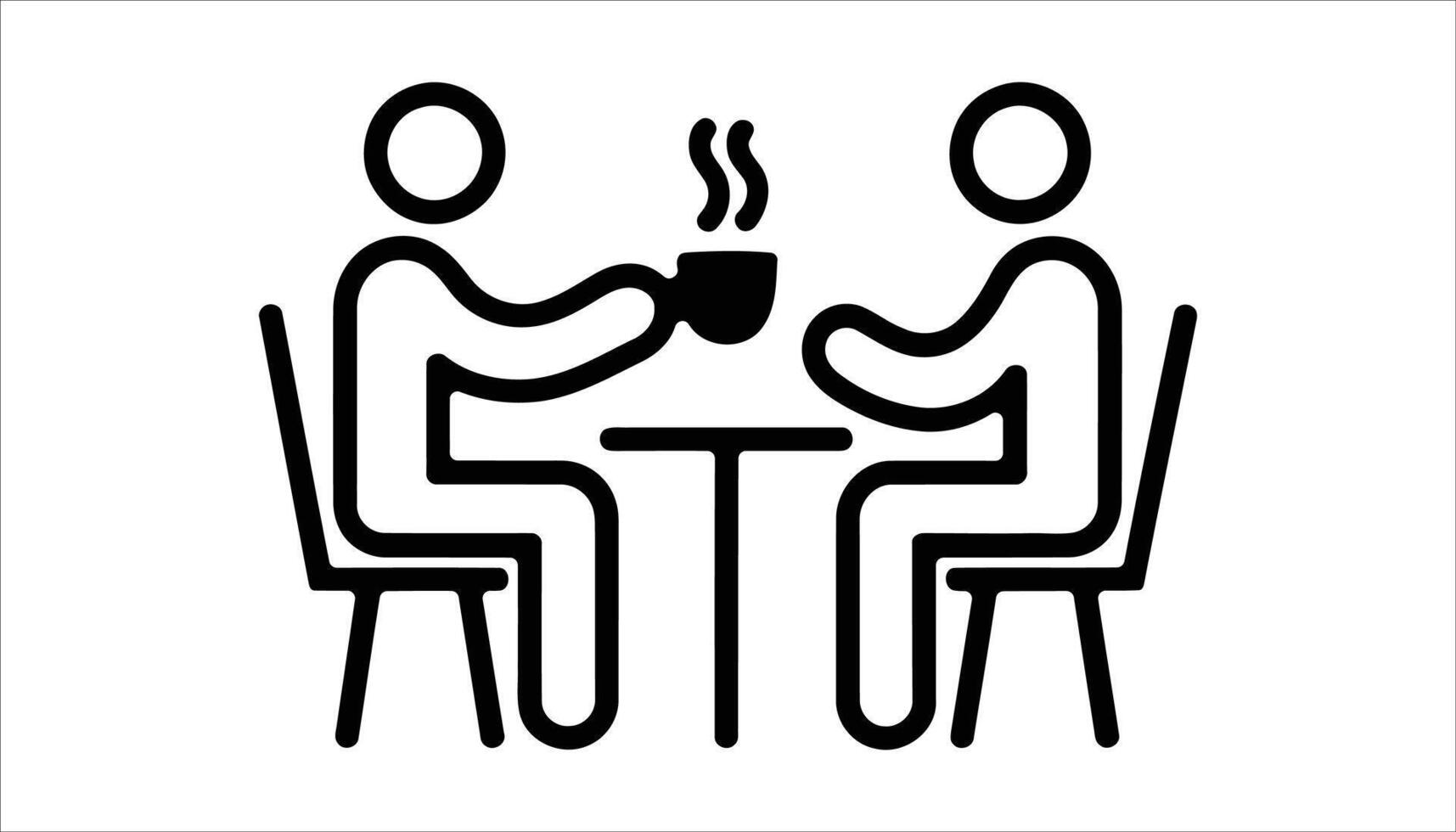 Coffee Meeting Icon People Sharing Drink at Table Illustration vector