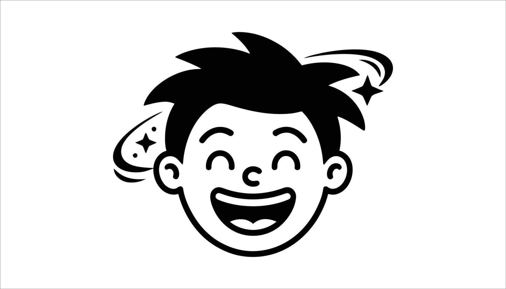 Happy Smiling Kid with Swirling Stars Illustration vector
