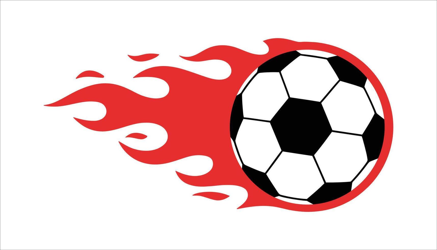 Flaming Soccer Ball Icon with Dynamic Red Flames for Sports Branding vector