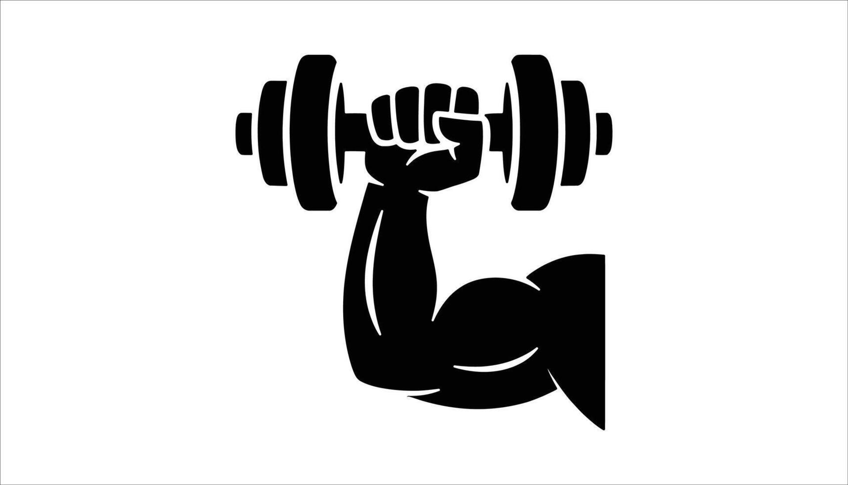 Strong Arm Lifting Dumbbell Icon - Fitness and Strength Symbol vector
