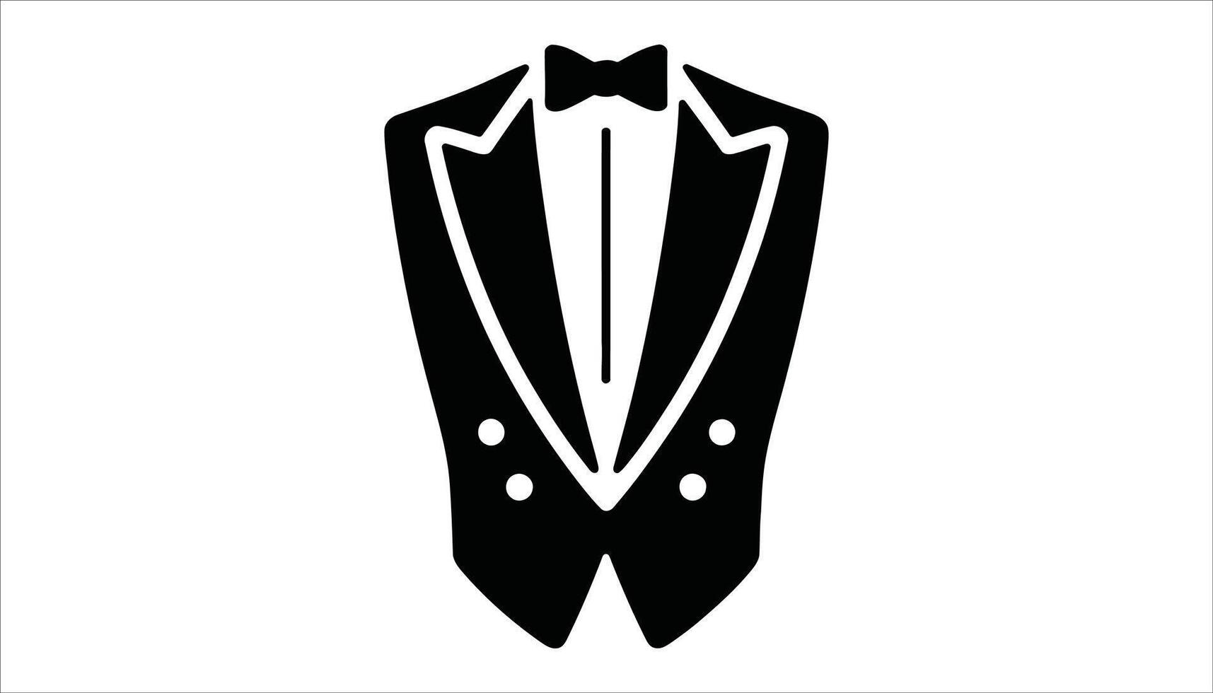 Tuxedo with Bow Tie Formal Wear Icon vector