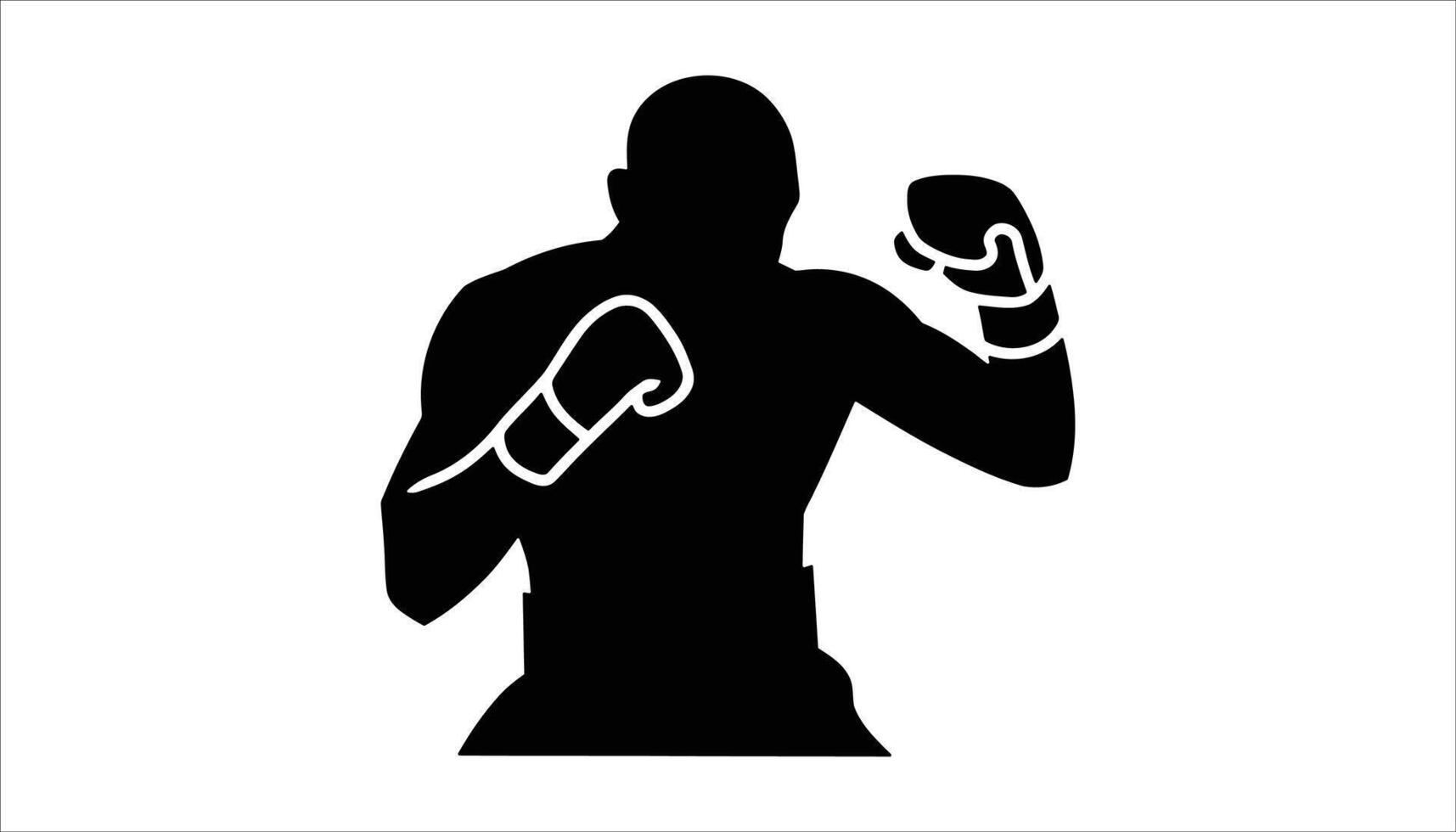 Boxer Punching in Black Silhouette Design vector