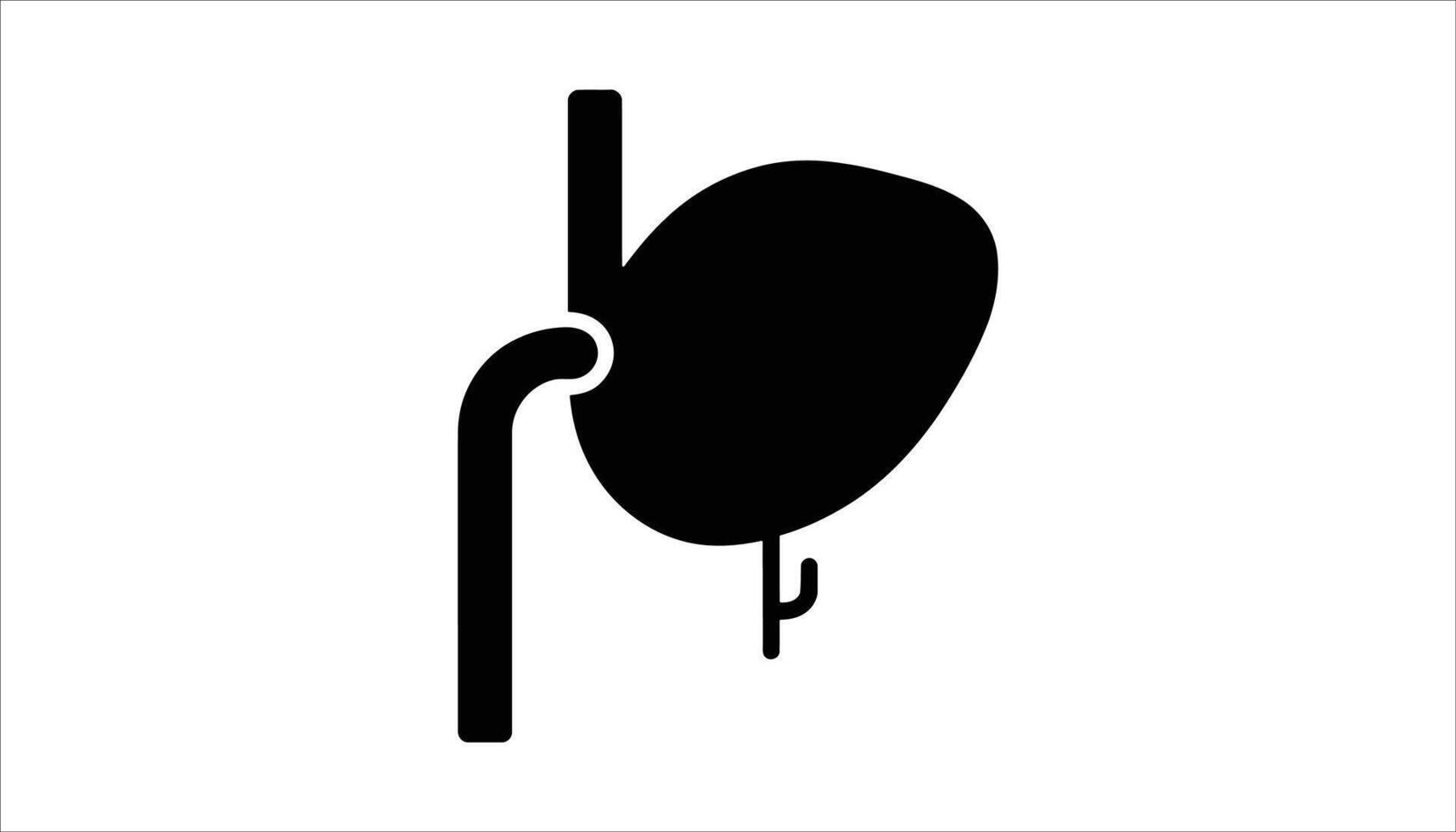 Minimalist Black Outline of Liver and Bile Duct Illustration vector
