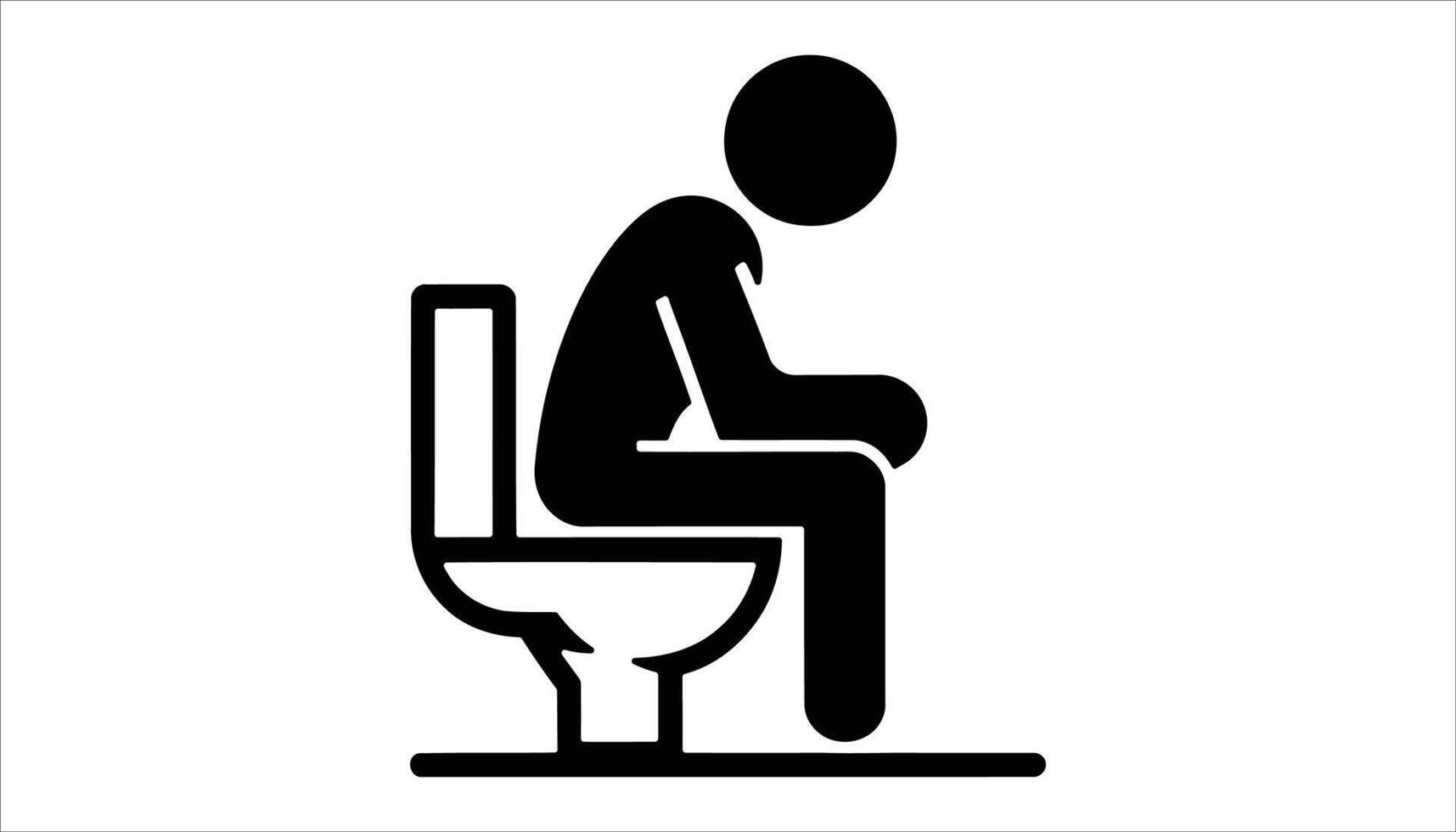 Toilet Icon Person Sitting Silhouette Illustration vector
