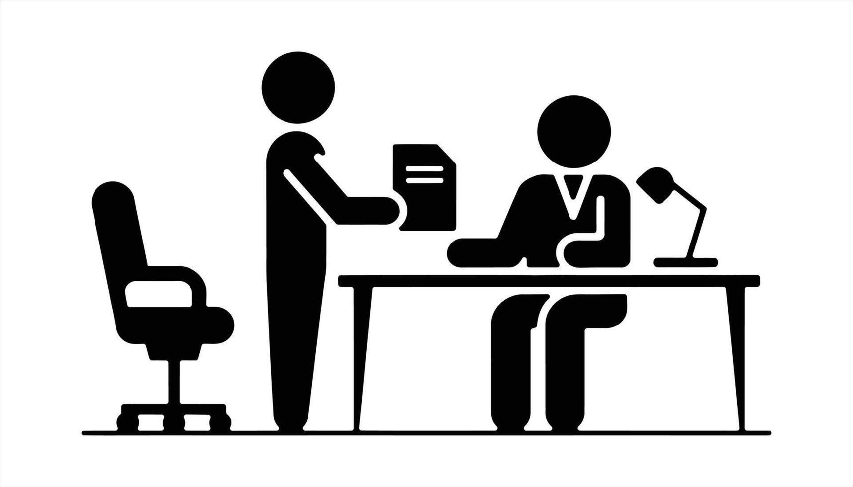 Business Meeting Document Handing Over Icon vector