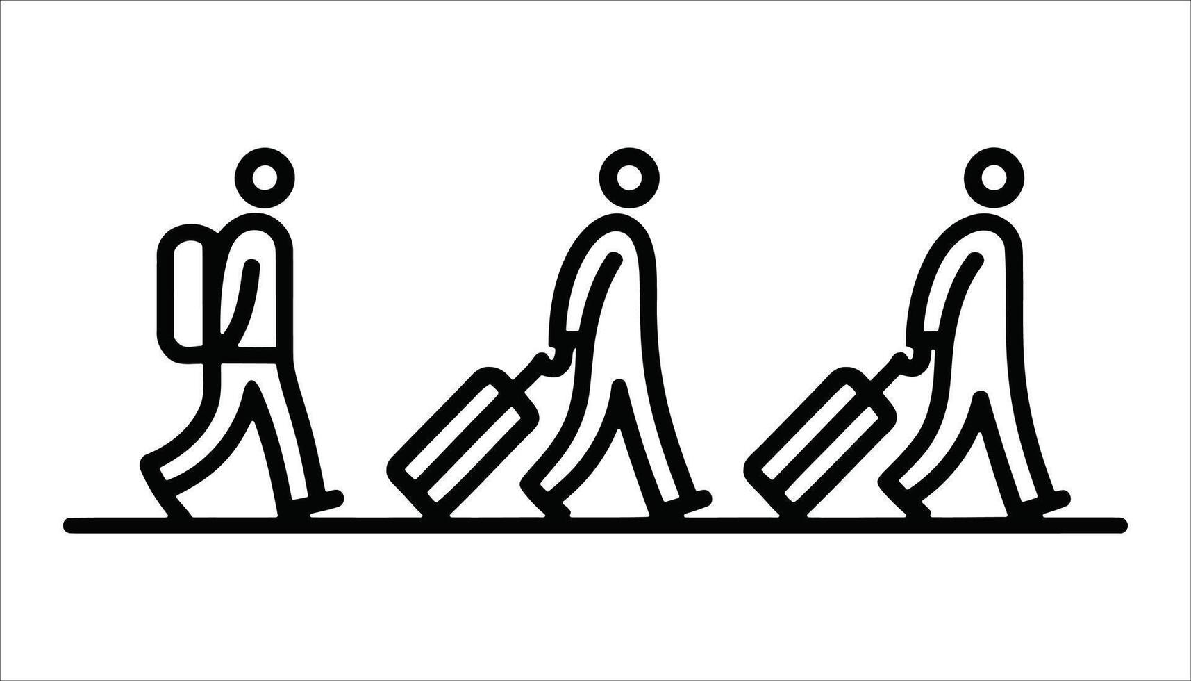 Traveler with Luggage Icon vector