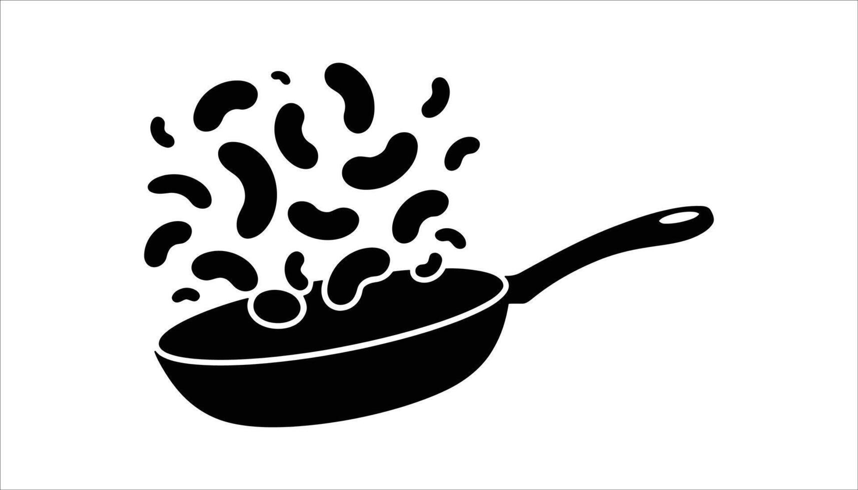 Cooking with Beans Iconic Frying Pan Illustration with Bean Sprout vector
