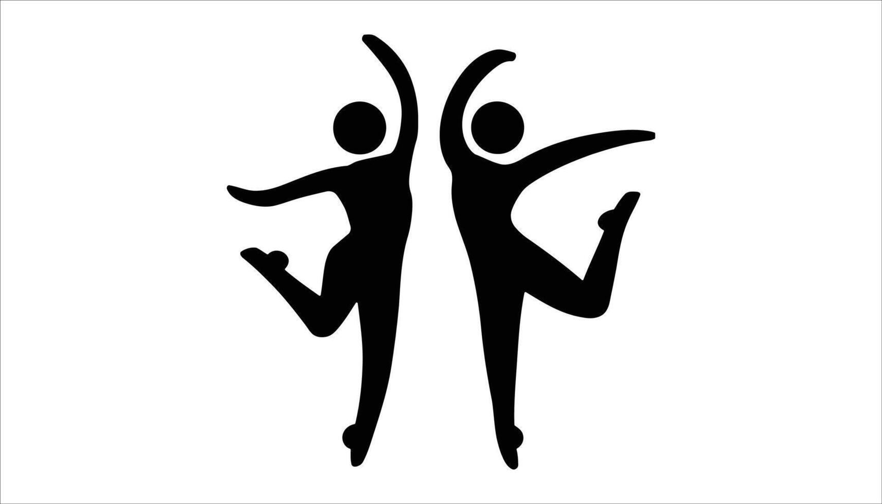 Female Dancers Elegant Silhouette of Women in Motion for Dance and Fitness Projects vector