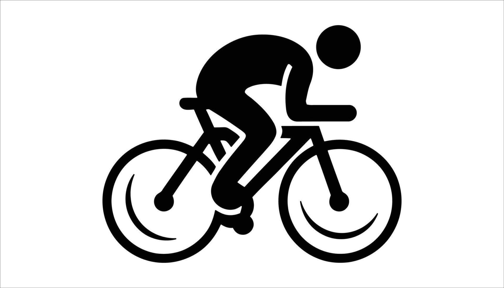 Bike Rider Cyclist on Road Bicycle Illustration for Transportation and Exercise Concepts vector