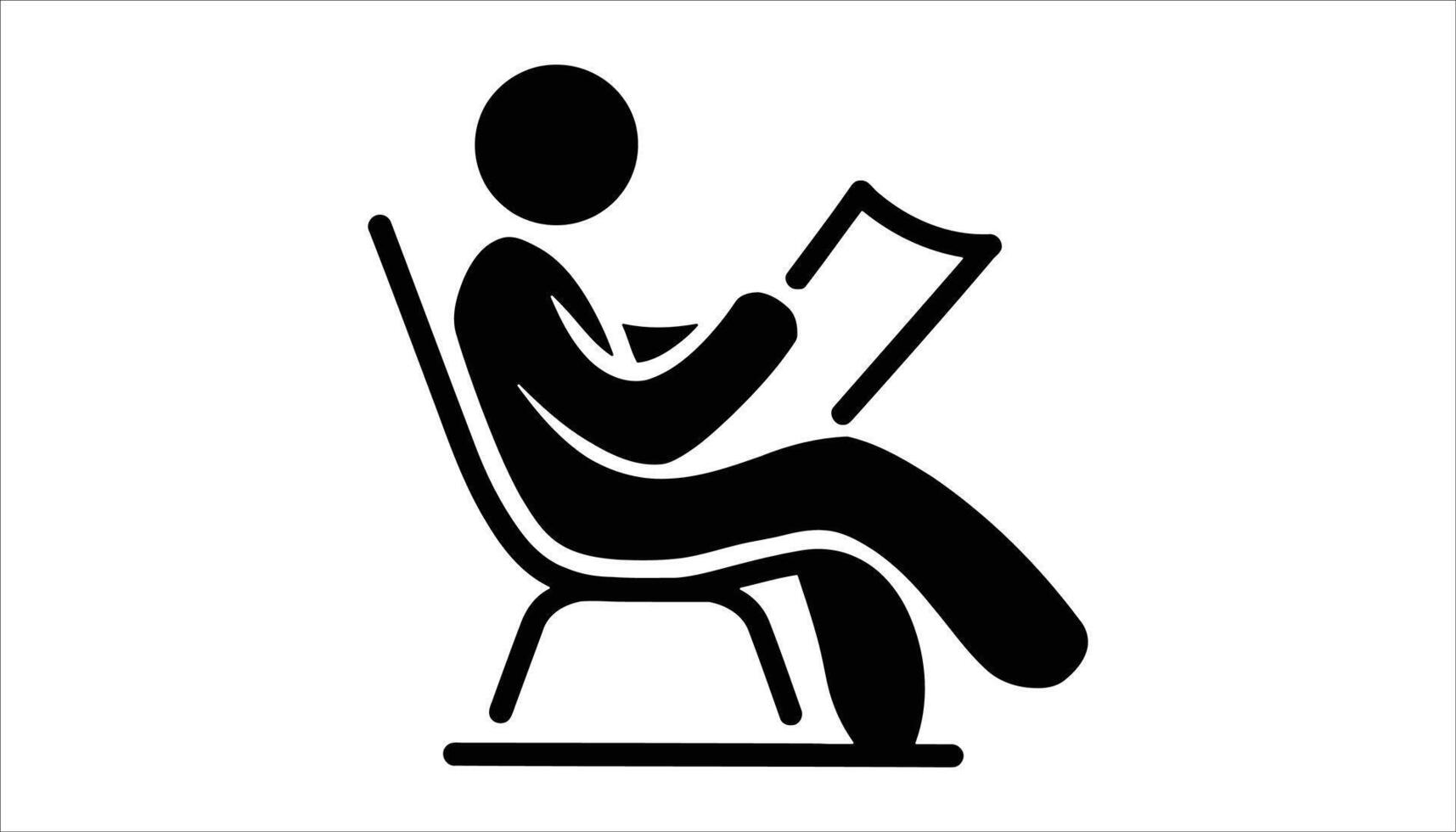 Man Reading Book Silhouette Illustration vector