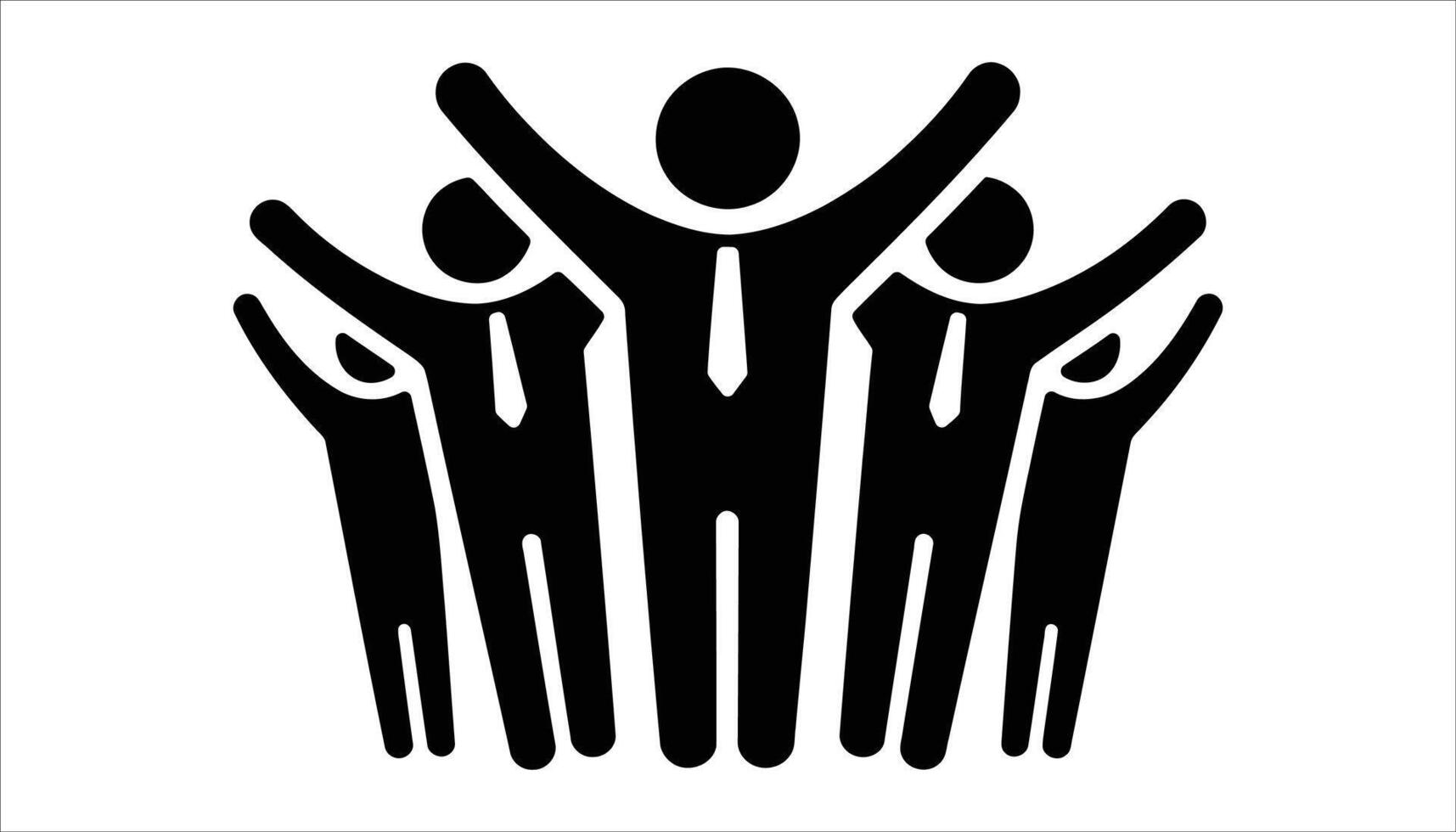 Business Team Success Silhouette - Hands Raised vector