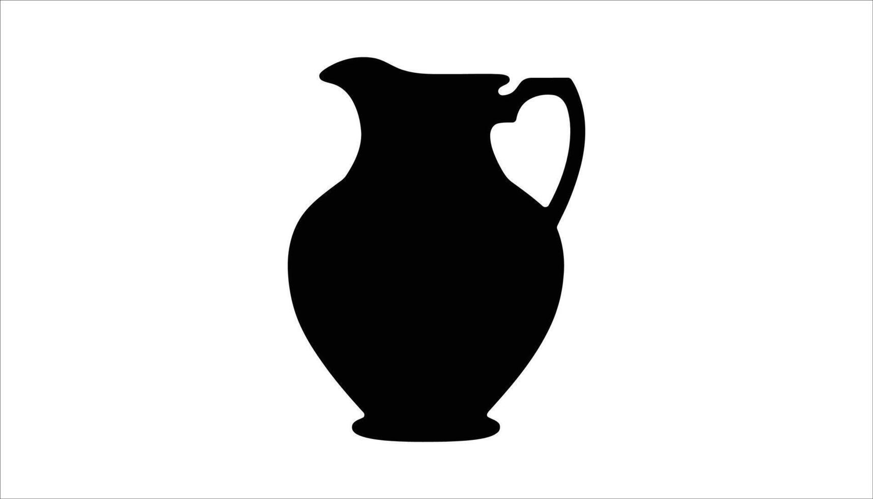 Black Pitcher Icon Silhouette with Handle vector