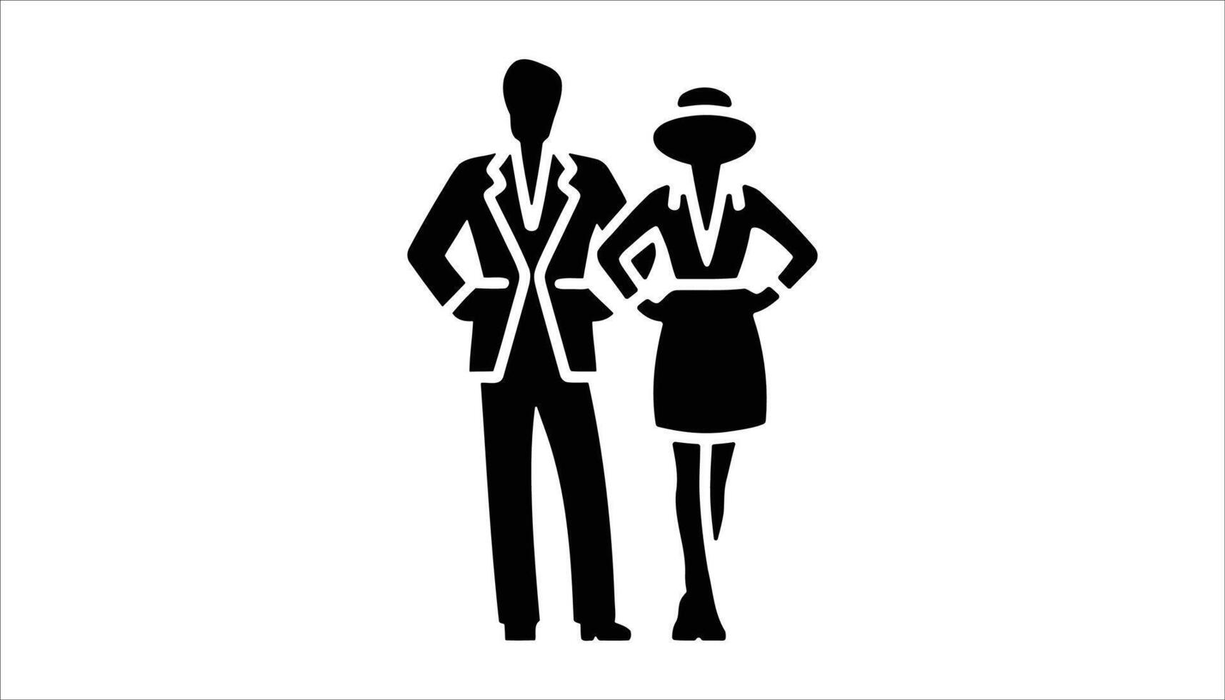Business Couple Silhouette - Man and Woman in Suits vector