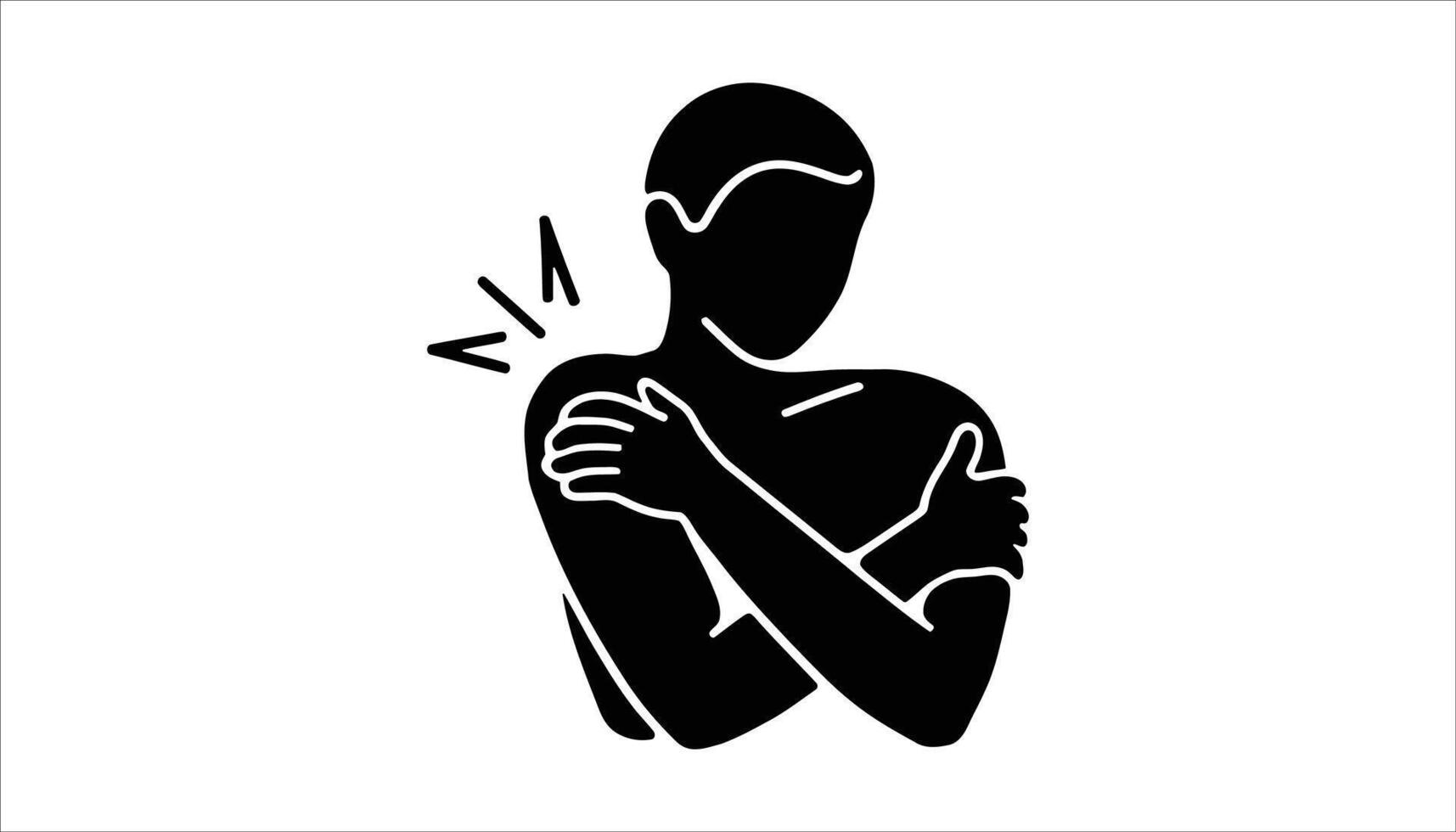 Shoulder Pain Injury Silhouette of Person with Muscle Ache for Medical and Therapy Use vector