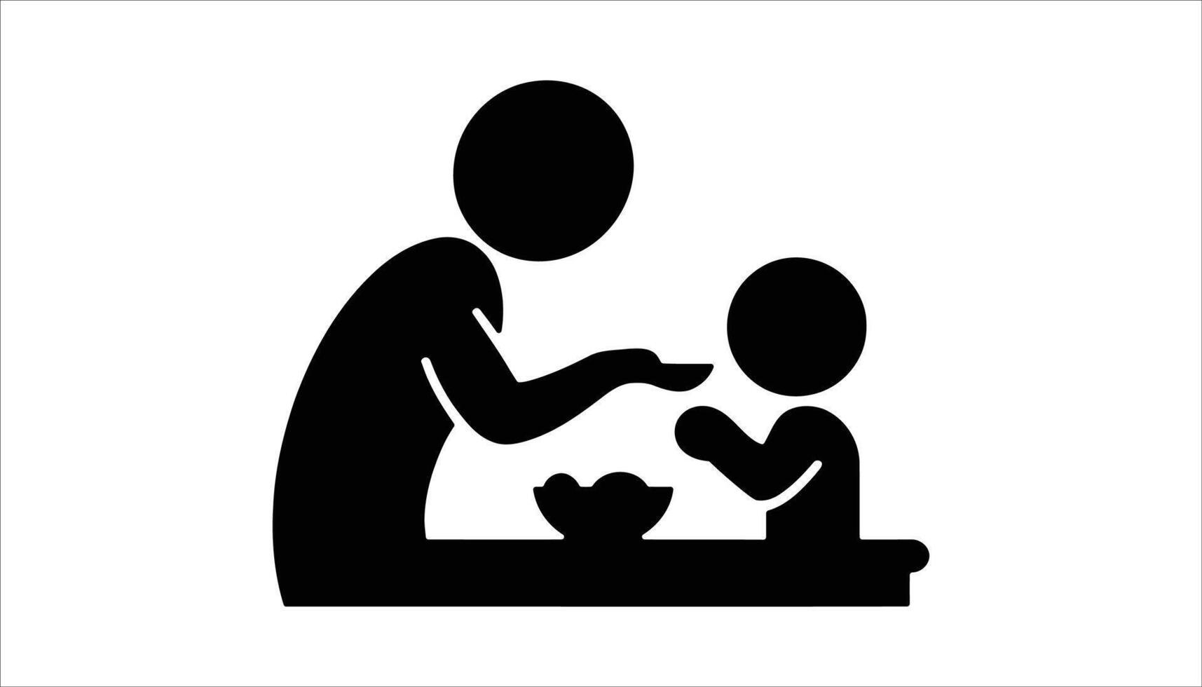 Mother Serving Food to Baby - Parent-Child Interaction vector
