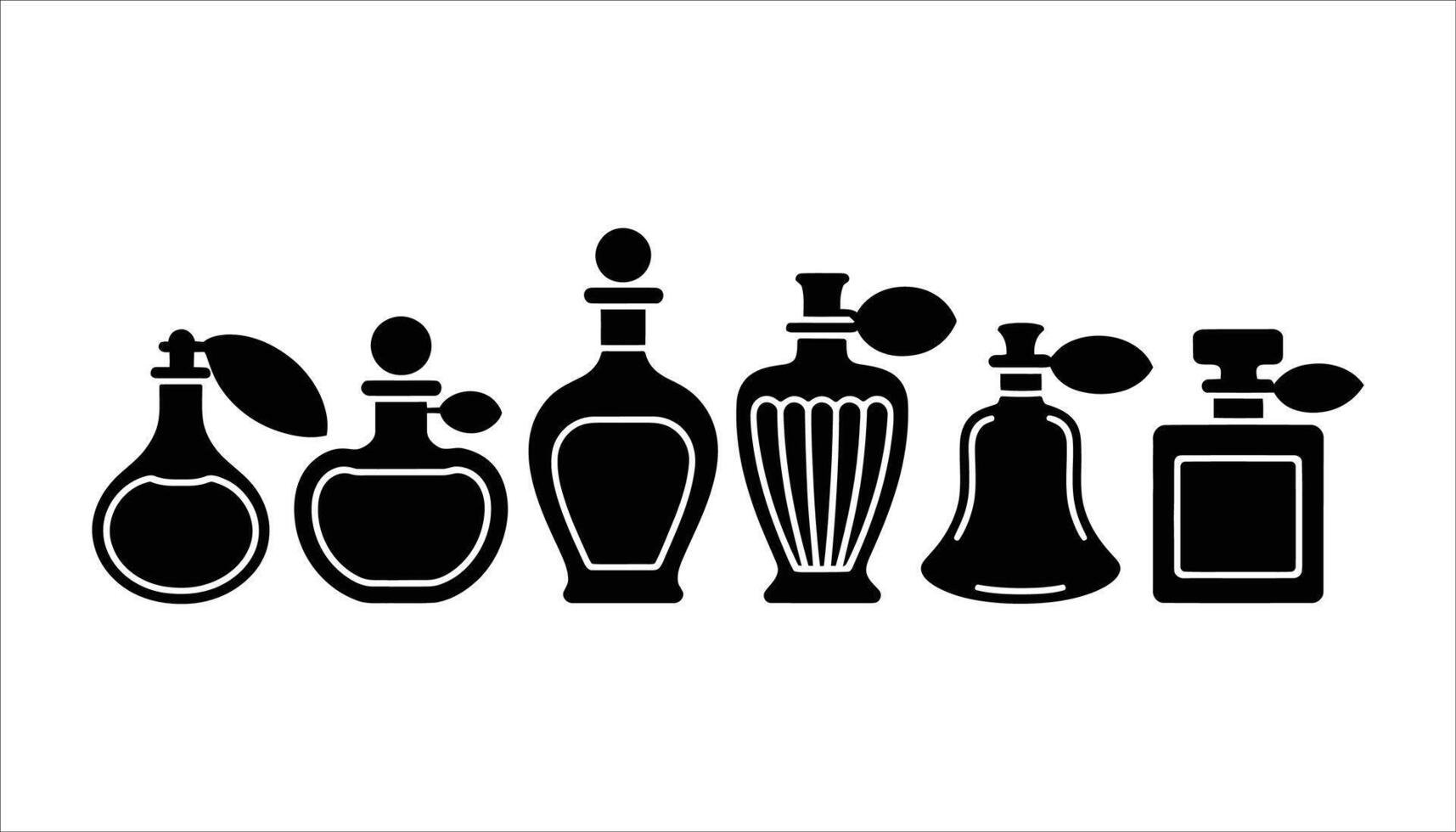 Vintage Perfume Bottles Set for Beauty and Fragrance Branding vector