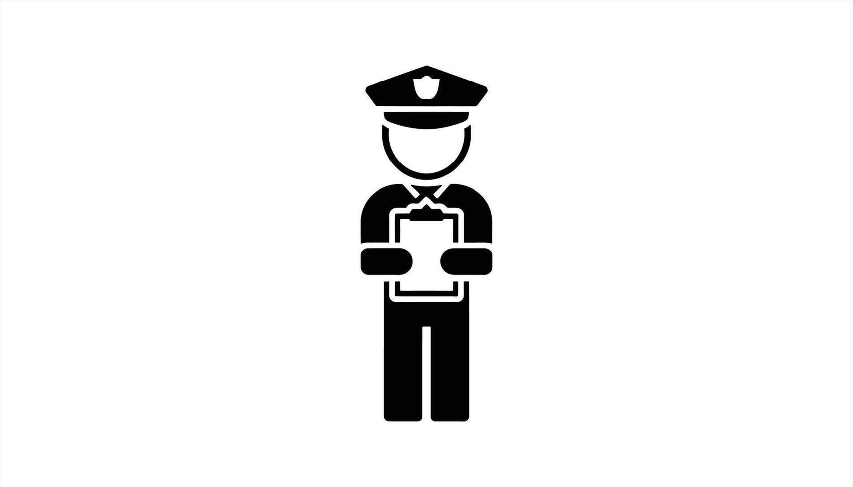 Cartoon Police Officer with Document Icon vector