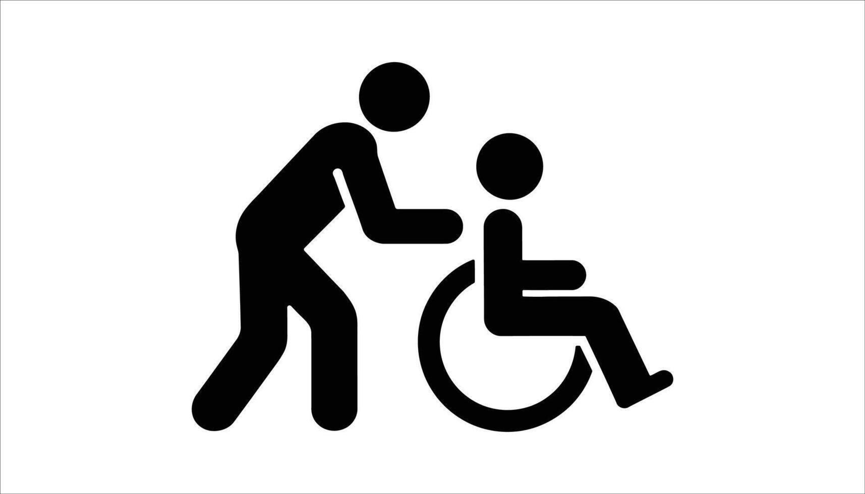 Caregiver Assisting Person in Wheelchair Icon vector