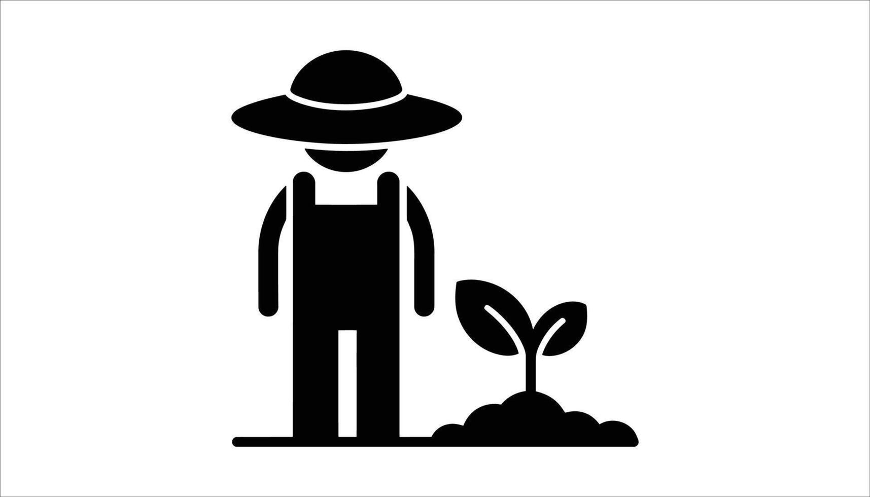 Farmer Planting Seed in Garden vector